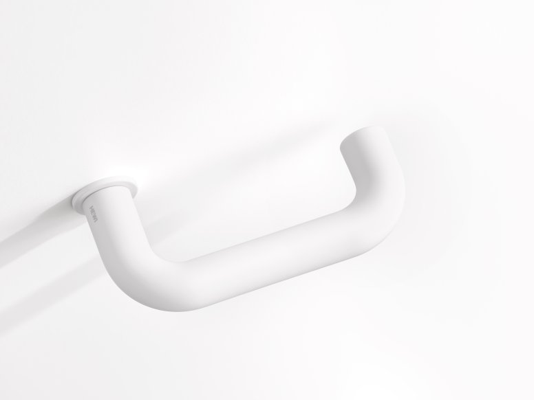 Lever handle in the colour white matt made of polyamide